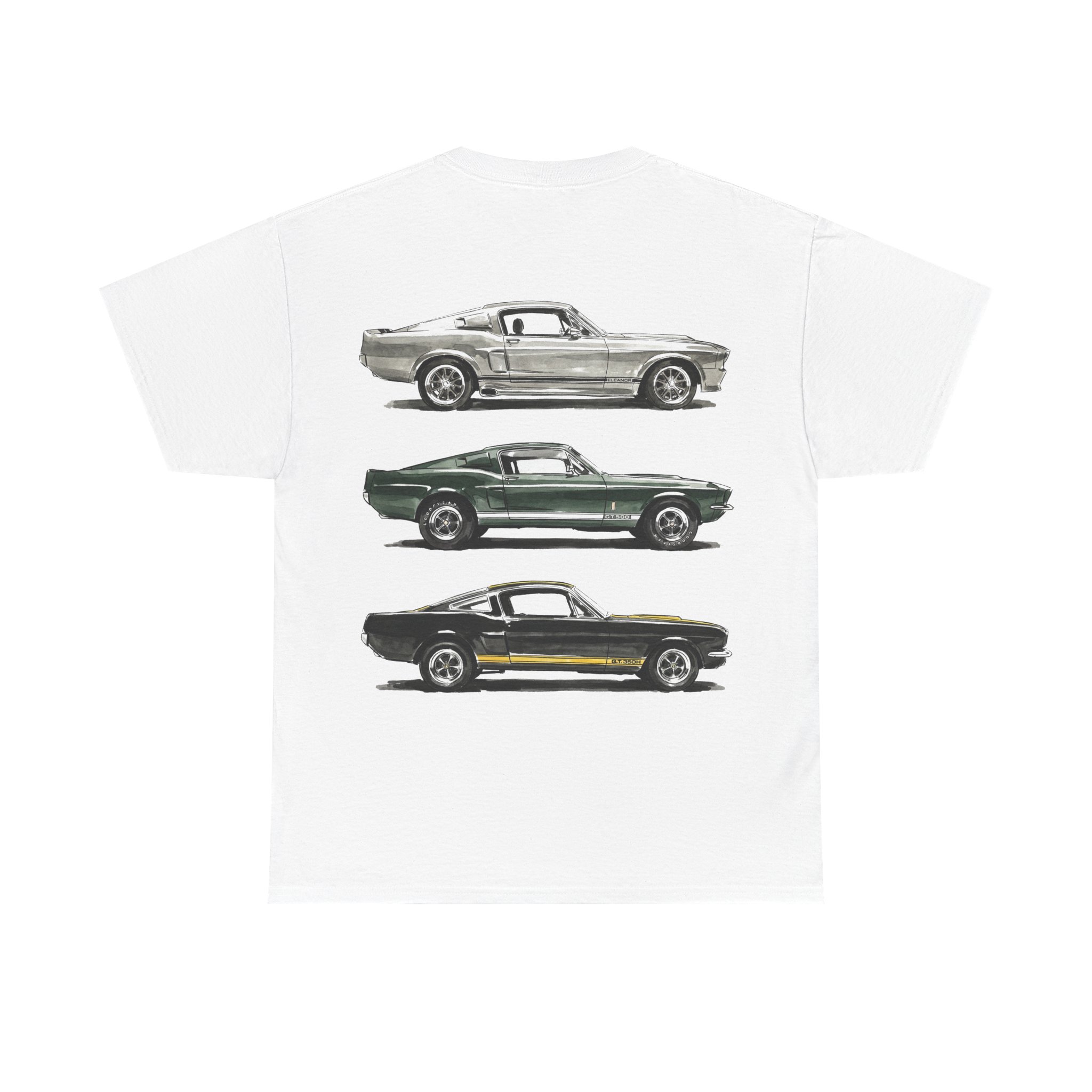 Vintage Muscle Cars Graphic Tee (Classic Mustang Trio)