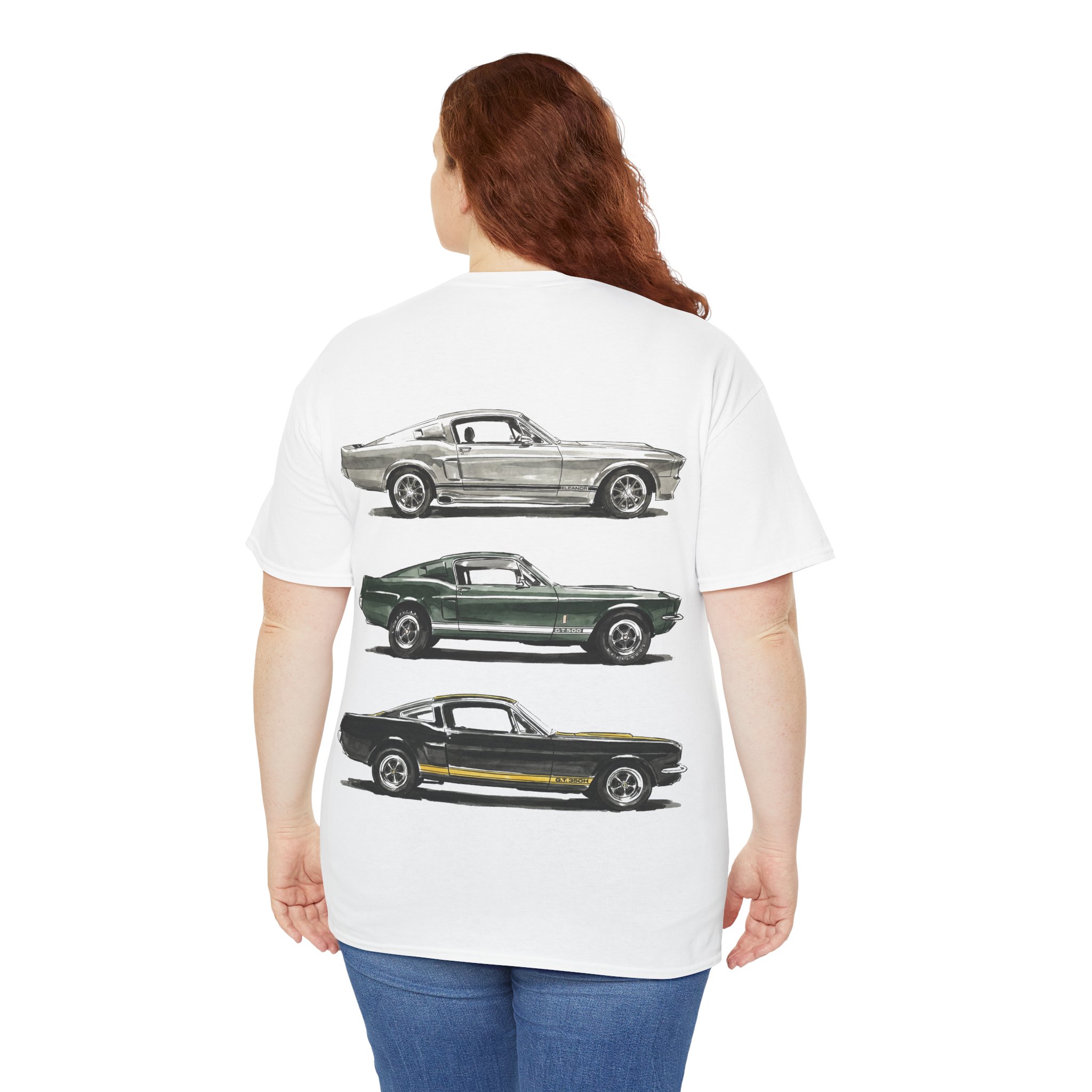 Vintage Muscle Cars Graphic Tee (Classic Mustang Trio) – Bild 7