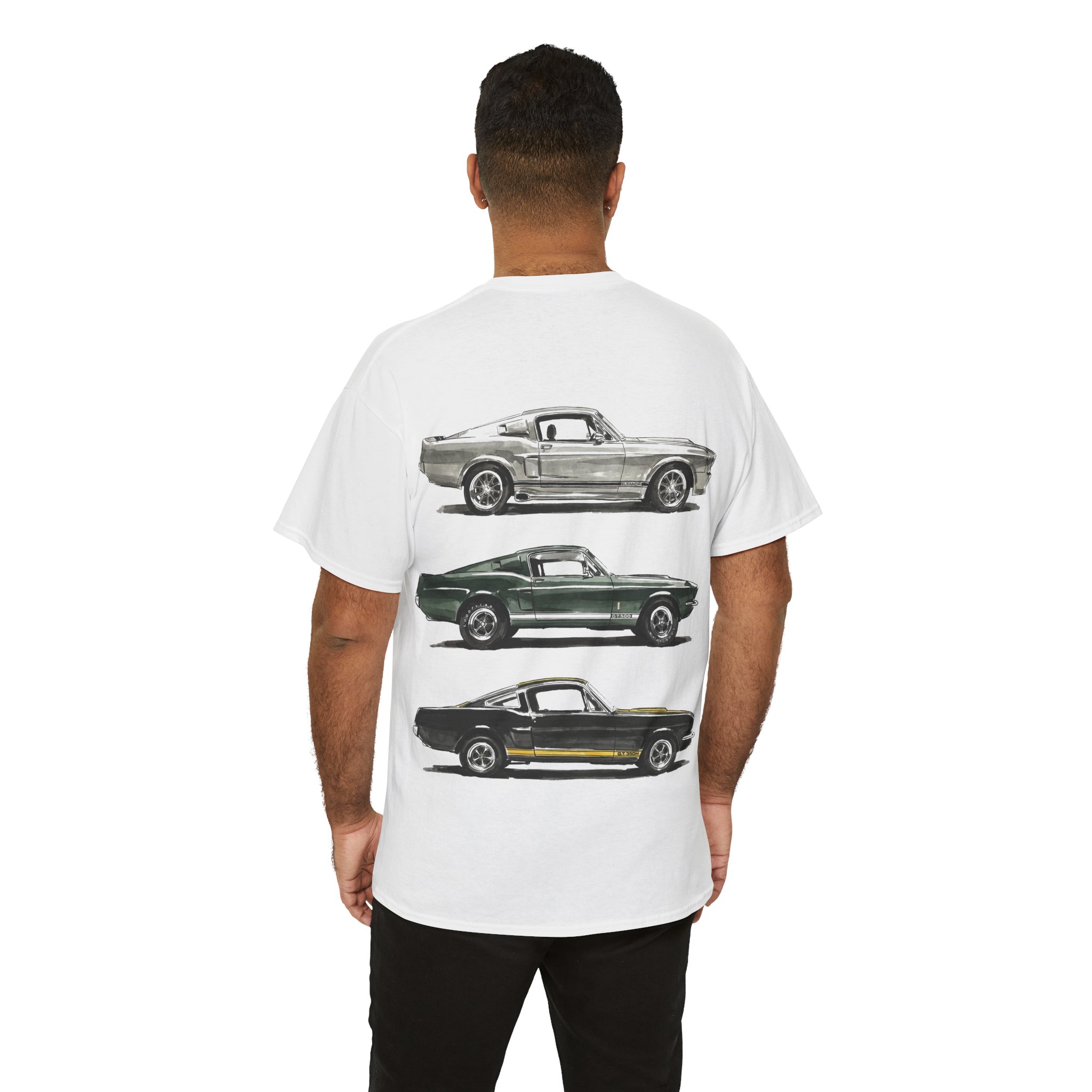 Vintage Muscle Cars Graphic Tee (Classic Mustang Trio) – Bild 5